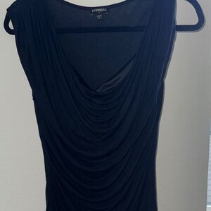 Express Women's Elegant Black Cowl Neck Blouse